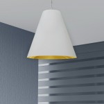 1 Light X-Large Anaya Matte White Pendant with White/Gold Shade