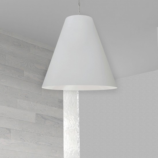 1 Light X-Large Anaya Matte White Pendant w/ White Shade