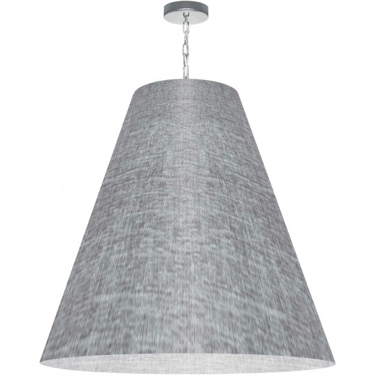 1 Light X-Large Anaya Polished Chrome Pendant w/ Grey/Clear Shade