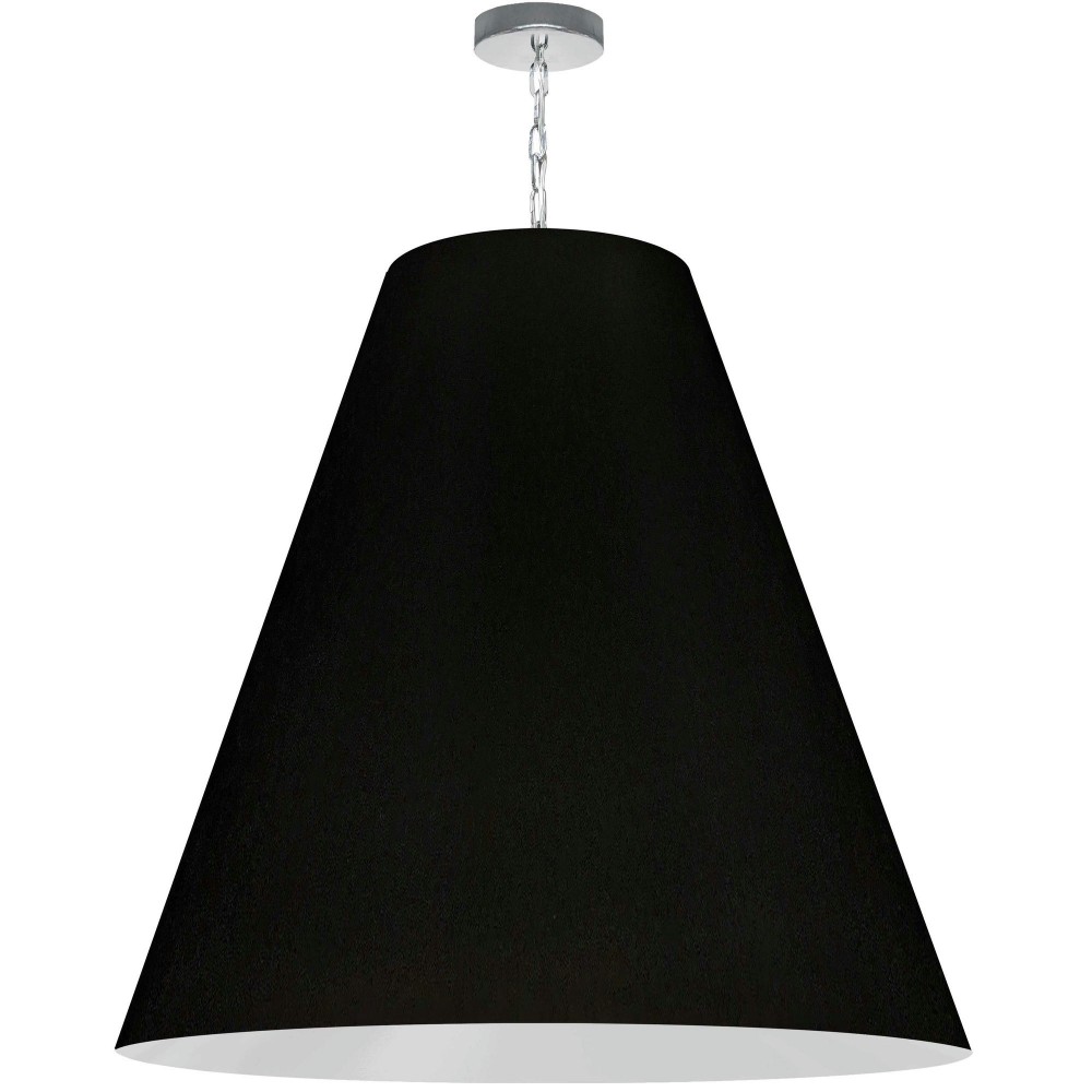 1 Light X-Large Anaya Polished Chrome Pendant w/ Black Shade