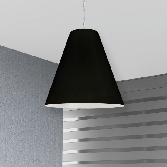 1 Light X-Large Anaya Polished Chrome Pendant w/ Black Shade