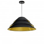 1Light Aranza Pendant, Black/Gold Shade, Black