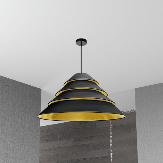 4Light Aranza Pendant, Black/Gold Shade, Black