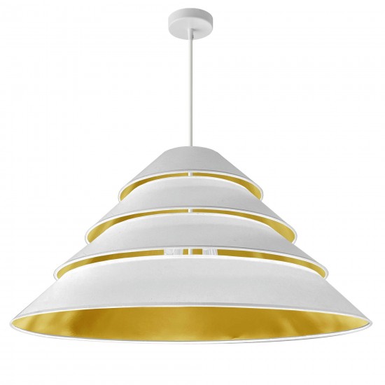 4Light Aranza Pendant, White/Gold Shade, White