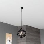 3 Light Chandelier, Matte Black with Antique Brass Accents