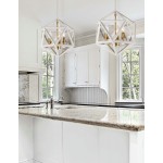 3 Light Chandelier, Matte White with Vintage Bronze Accents