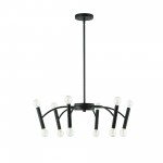 12 Light Incandescent Pendant, Matte Black