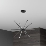 32 Watt LED Chandelier Matte Black w/ White Acrylic Diffuser