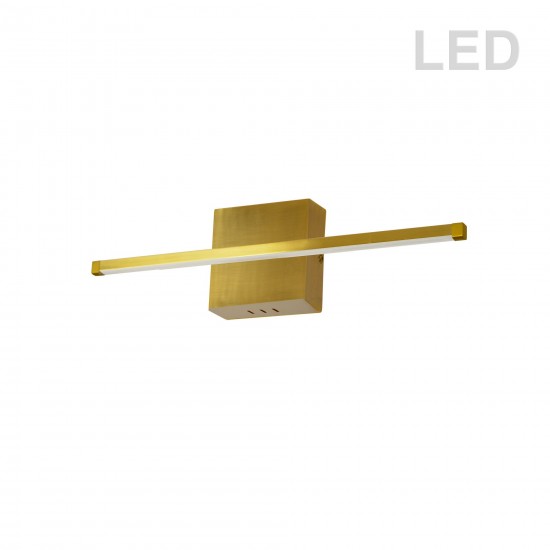 19W LED Wall Sconce, Aged Brass w/ White Acrylic Diffuser, ARY-2419LEDW-AGB