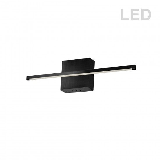 19W LED Wall Sconce, Matte Black w/ White Acrylic Diffuser, ARY-2419LEDW-MB