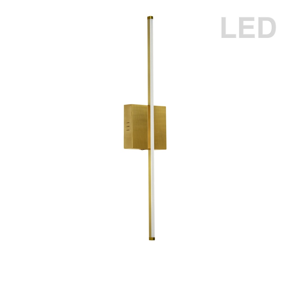 19W LED Wall Sconce, Aged Brass w/ White Acrylic Diffuser, ARY-2519LEDW-AGB