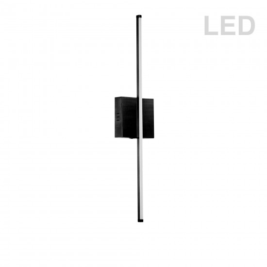 19W LED Wall Sconce, Matte Black w/ White Acrylic Diffuser, ARY-2519LEDW-MB