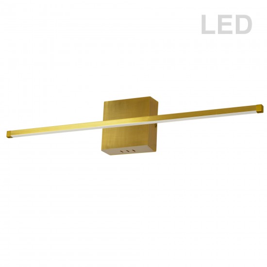 Array 30W LED Wall Sconce, Aged Brass with White Acrylic Diffuser