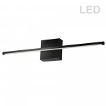 30W LED Wall Sconce, Matte Black with White Acrylic Diffuser