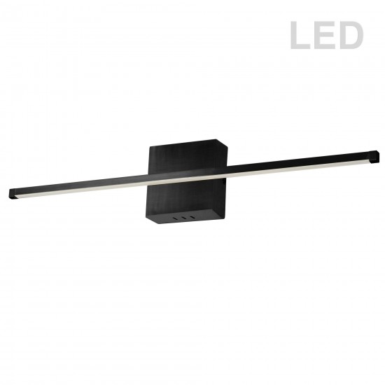 30W LED Wall Sconce, Matte Black with White Acrylic Diffuser