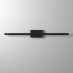 30W LED Wall Sconce, Matte Black with White Acrylic Diffuser