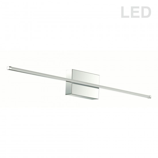 30 Watt LED Wall Sconce Polished Chrome w/White Acrylic Diffuser