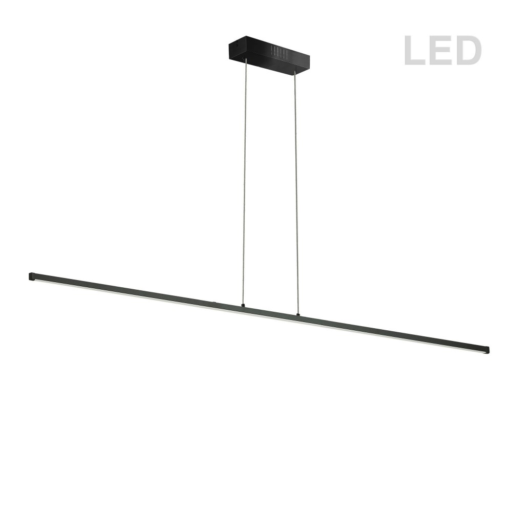 30W Horizontal Pendant, Matte Black with White Acrylic Diffuser