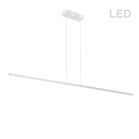 30W Horizontal Pendant, Matte White with White Acrylic Diffuser