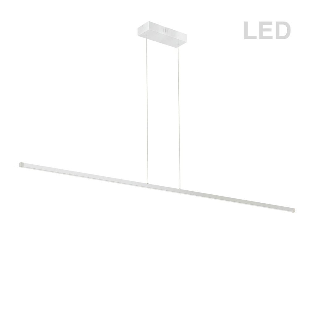 30W Horizontal Pendant, Matte White with White Acrylic Diffuser