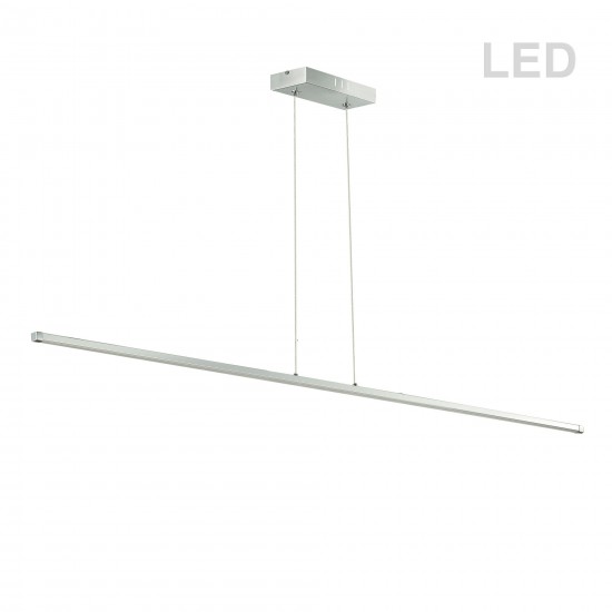 30W Horizontal Pendant, Polished Chrome with White Acrylic Diffuser