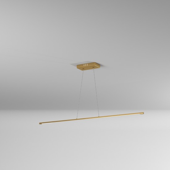 30W LED Horizontal Pendant, Aged Brass with White Acrylic Diffuser