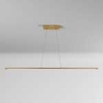 30W LED Horizontal Pendant, Aged Brass with White Acrylic Diffuser