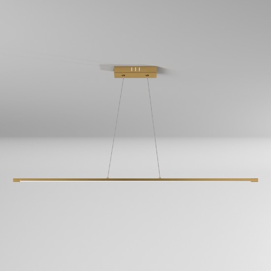 30W LED Horizontal Pendant, Aged Brass with White Acrylic Diffuser