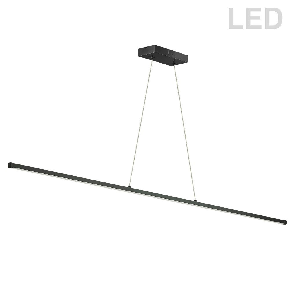 30W LED Horizontal Pendant, Matte Black with White Acrylic Diffuser