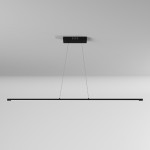 30W LED Horizontal Pendant, Matte Black with White Acrylic Diffuser