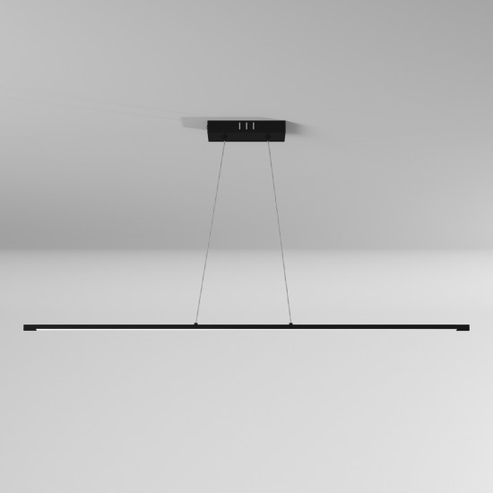 30W LED Horizontal Pendant, Matte Black with White Acrylic Diffuser