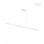 30W Horizontal Matte White Pendant w/ White Acrylic Diffuser