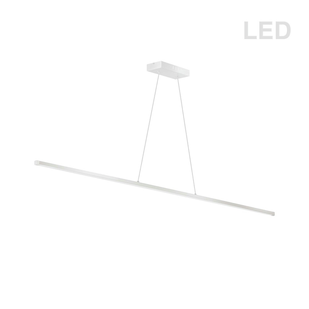 30W Horizontal Matte White Pendant w/ White Acrylic Diffuser