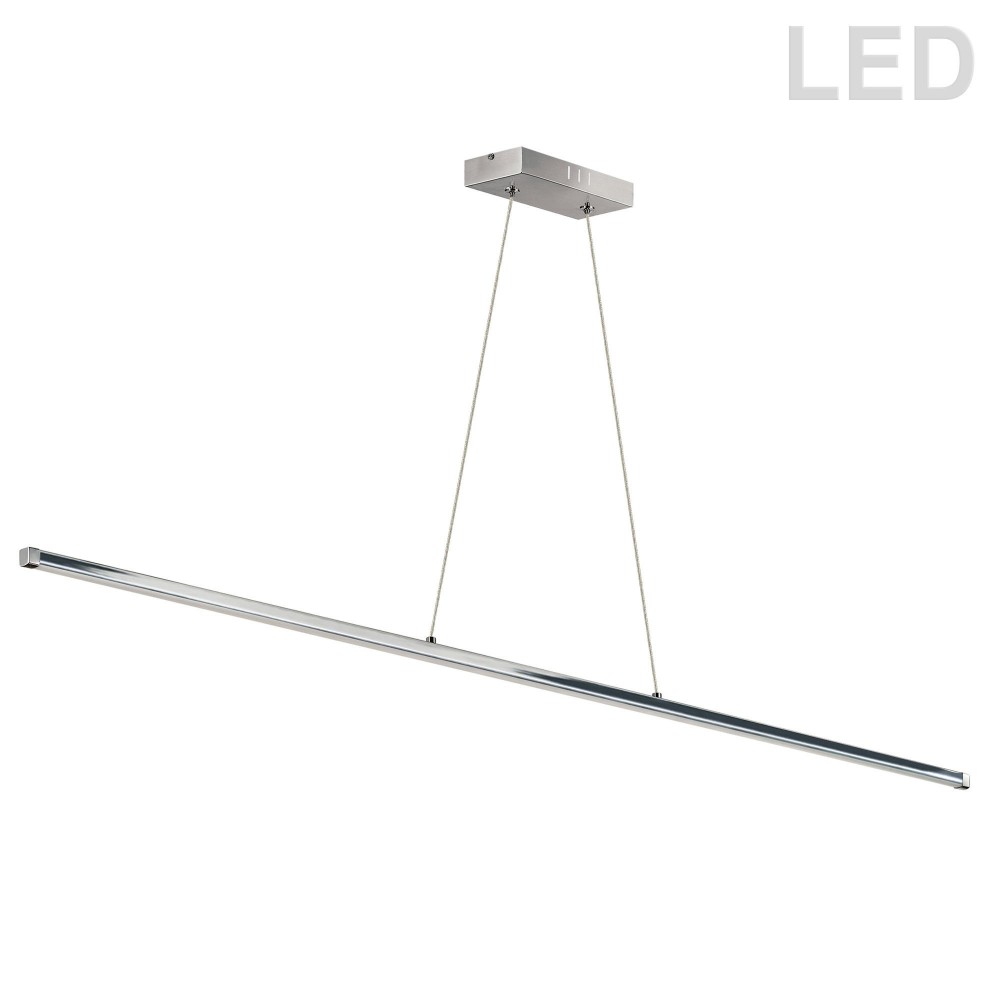 30W LED Horizontal Pendant, Polished Chrome with White Acrylic Diffuser