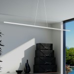 56W Horizontal Matte White Pendant w/ White Acrylic Diffuser