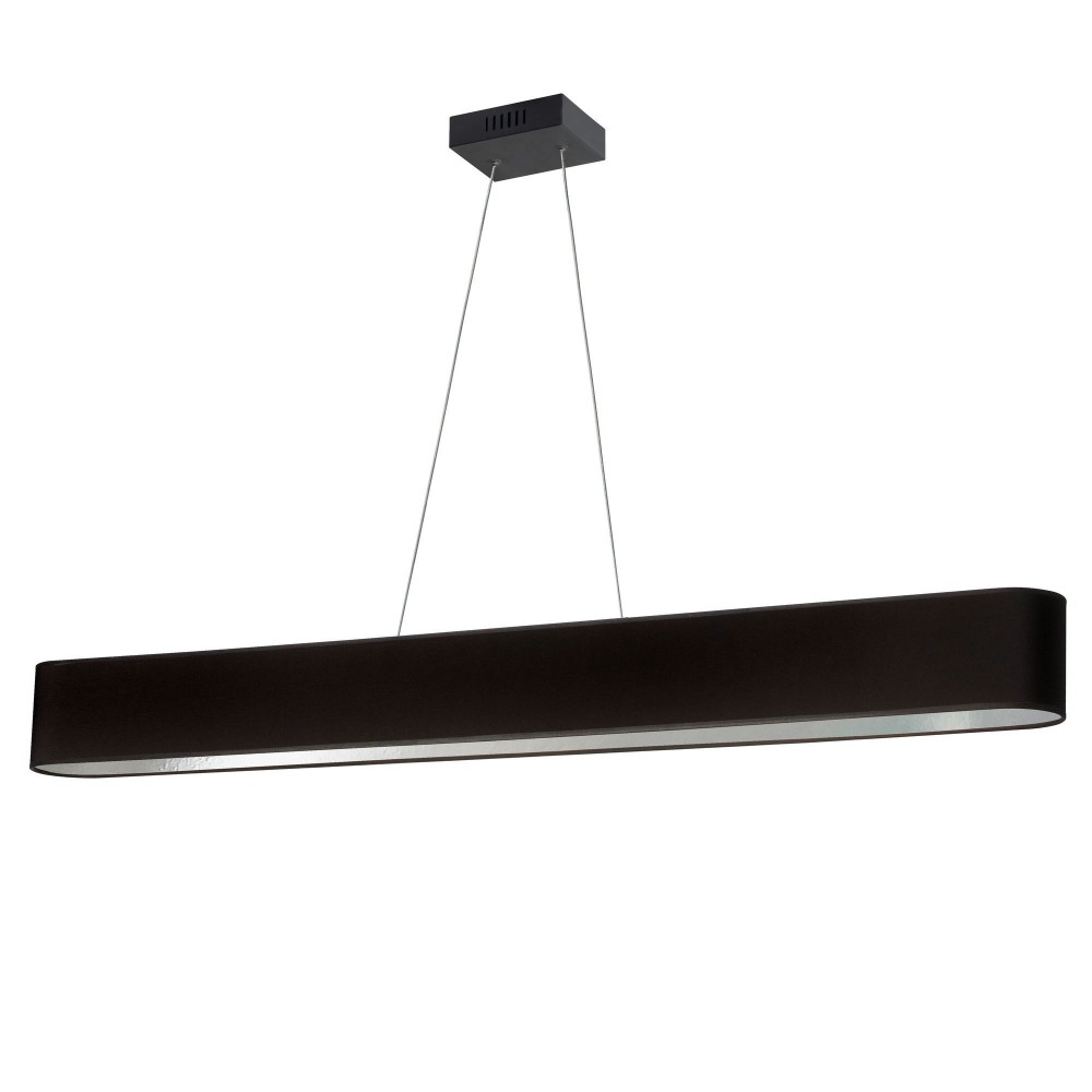 30W Horizontal Matte Black Pendant w/ Black/Silver Shade, AUB-R5030HP-MB-697