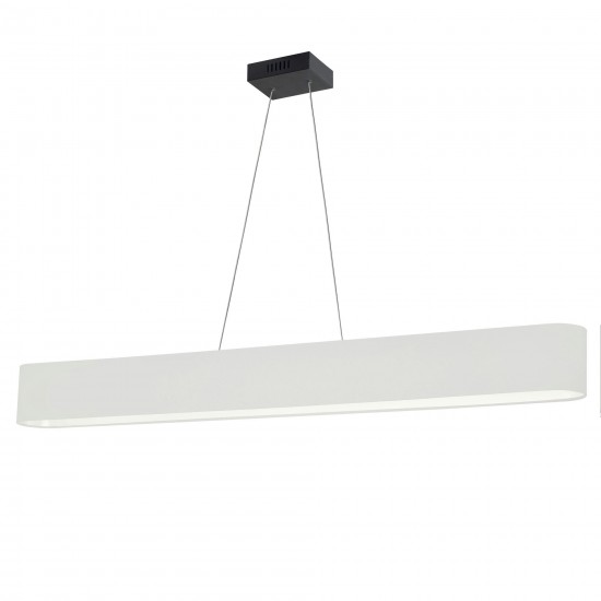 Aubrey 30W Horizontal Matte Black Pendant w/ White Shade, AUB-R5030HP-MB-790