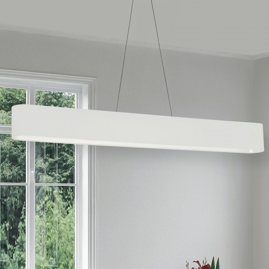 Aubrey 30W Horizontal Matte Black Pendant w/ White Shade, AUB-R5030HP-MB-790