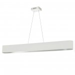 30W Horizontal Matte White Pendant w/ White/Silver Shade, AUB-R5030HP-MW-691