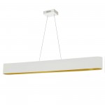 30W Horizontal Matte White Pendant w/ White/Gold Shade, AUB-R5030HP-MW-692