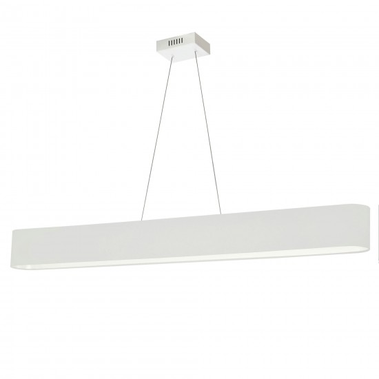 Aubrey 30W Horizontal Matte White Pendant w/ White Shade, AUB-R5030HP-MW-790