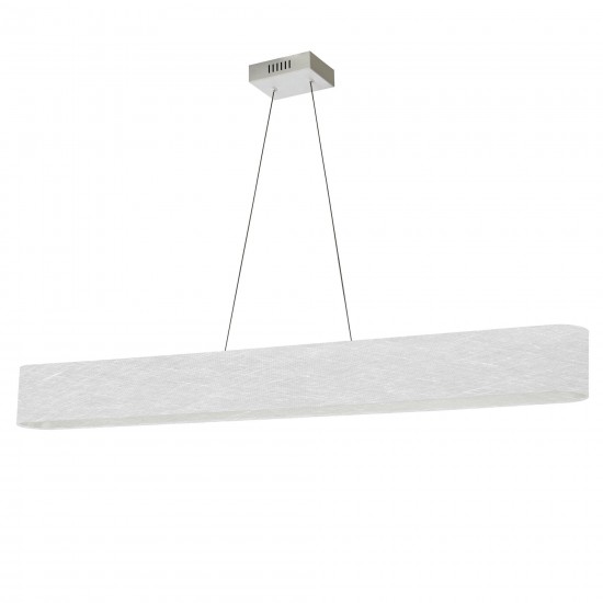 30W Horizontal Polished Chrome Pendant w/ White/Clear Shade, AUB-R5030HP-PC-2400