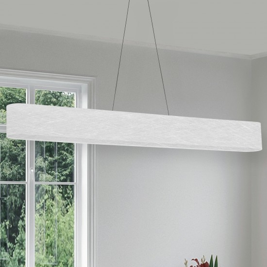 30W Horizontal Polished Chrome Pendant w/ White/Clear Shade, AUB-R5030HP-PC-2400