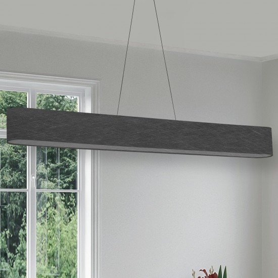 30W Horizontal Polished Chrome Pendant w/ Black/Clear Shade, AUB-R5030HP-PC-2406