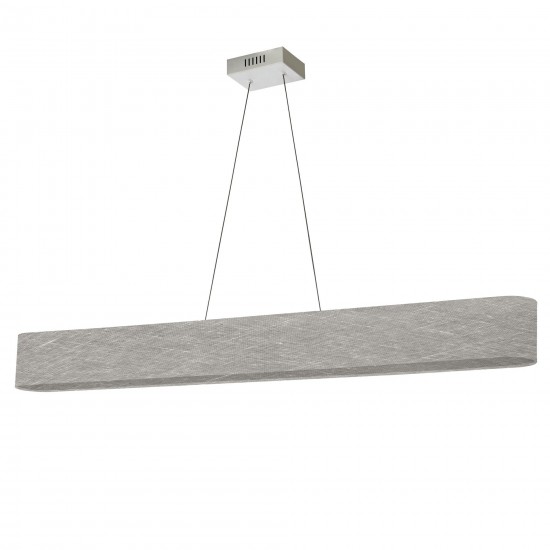 30W Horizontal Polished Chrome Pendant w/ Grey/Clear Shade, AUB-R5030HP-PC-2423