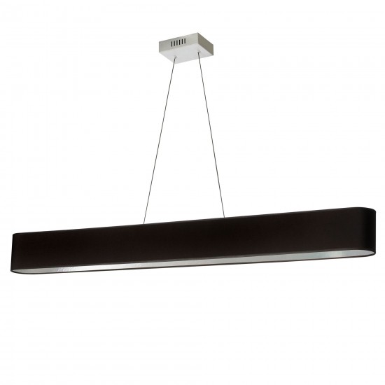 30W Horizontal Polished Chrome Pendant w/ Black/Silver Shade, AUB-R5030HP-PC-697