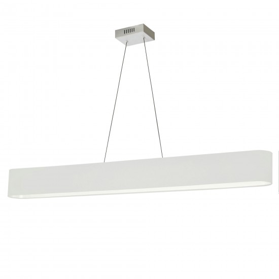 Aubrey 30W Horizontal Polished Chrome Pendant w/ White Shade, AUB-R5030HP-PC-790