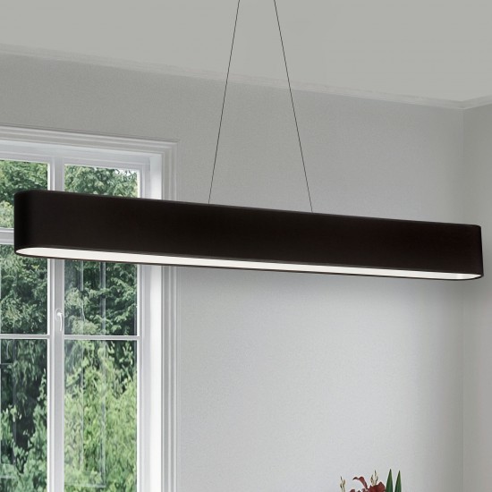 Aubrey 30W Horizontal Polished Chrome Pendant w/ Black Shade, AUB-R5030HP-PC-797