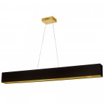 30W Horizontal Aged Brass Pendant w/ Black/Gold Shade, AUB-S5130HP-AGB-698