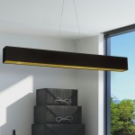 30W Horizontal Aged Brass Pendant w/ Black/Gold Shade, AUB-S5130HP-AGB-698